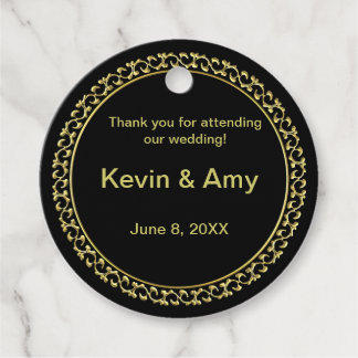 Gracias Marcas Favor Etiquetas Negro/Oro