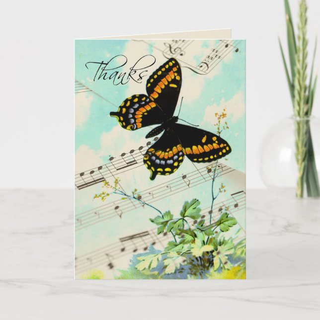 Gracias Mariposa y notas de música (Anverso)