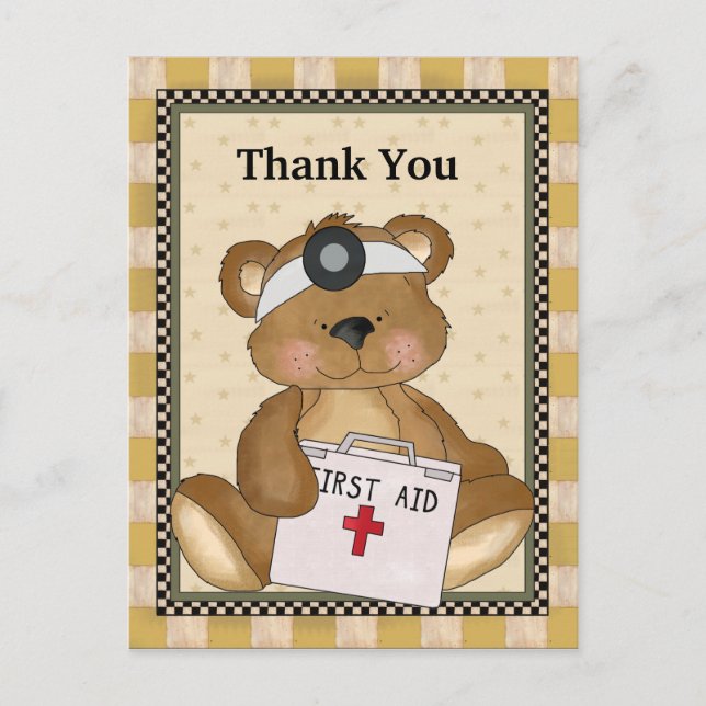 Gracias Médico Bear postal (Anverso)