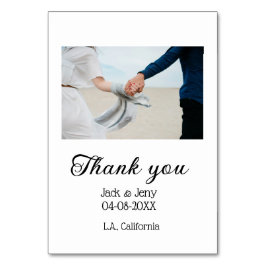 Gracias mensaje de nombre de pareja de boda simple