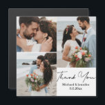 gracias, mínimo 3 fotos imán boda<br><div class="desc">fotos de freepik.com elegante caligrafía boda 3 collage de fotos Gracias tarjeta magnética.</div>