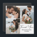 gracias, mínimo 3 fotos imán boda<br><div class="desc">fotos de freepik.com elegante caligrafía boda 3 collage de fotos Gracias tarjeta magnética.</div>