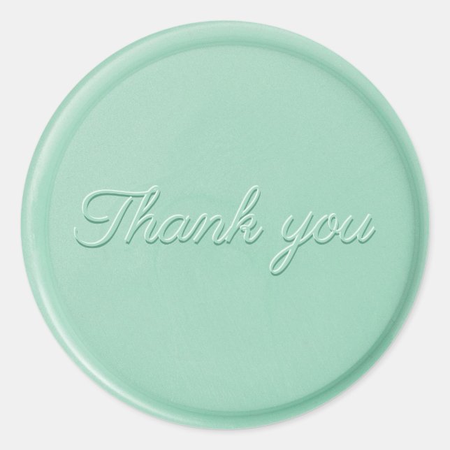 Gracias Mint Green Wax Seal Pegatina (Anverso)