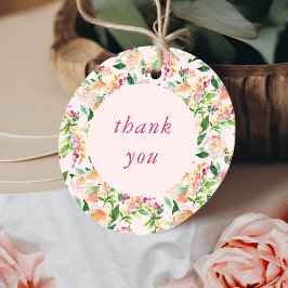 Gracias Moda floral Etiquetas rosadas y favoritas 