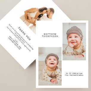 Gracias moderno de 3 fotos para baby shower