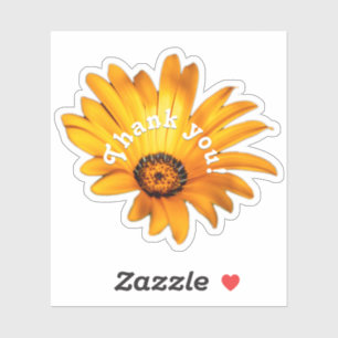 Gracias naranja amarillo flor pegatina