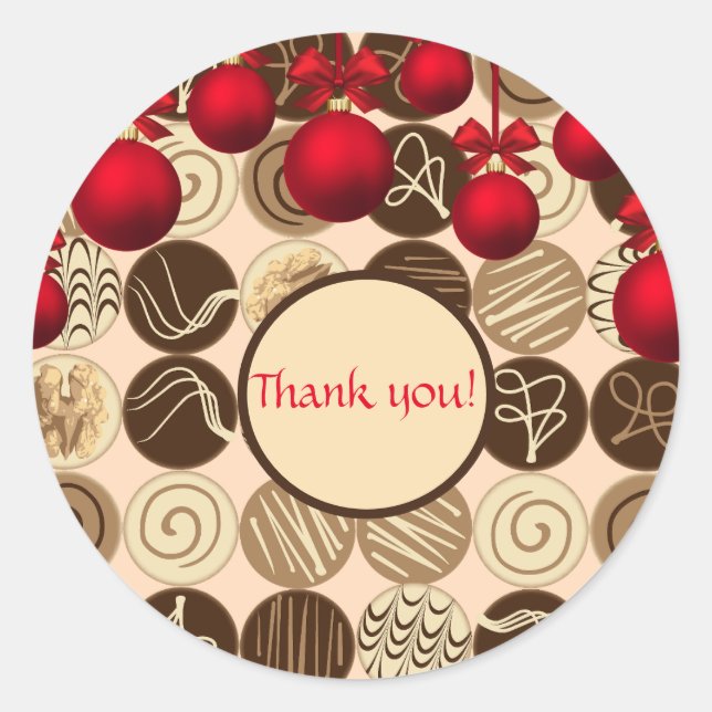 Gracias Navidades de chocolate Pegatina temática (Anverso)