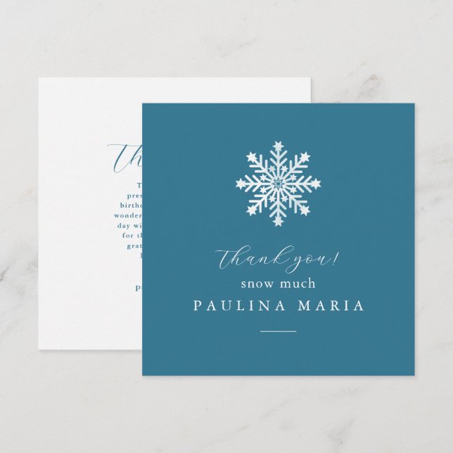 Gracias Nieve Mucho Invierno Quinceanera Azul (Anverso / Reverso)