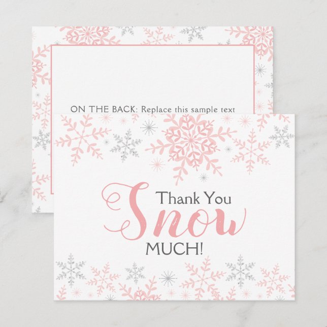 Gracias, NIEVE, tarjeta de notas Baby Shower mucho (Anverso / Reverso)