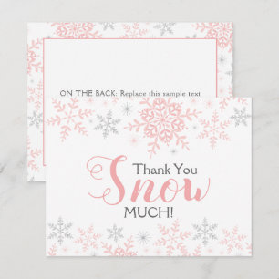 Gracias, NIEVE, tarjeta de notas Baby Shower mucho