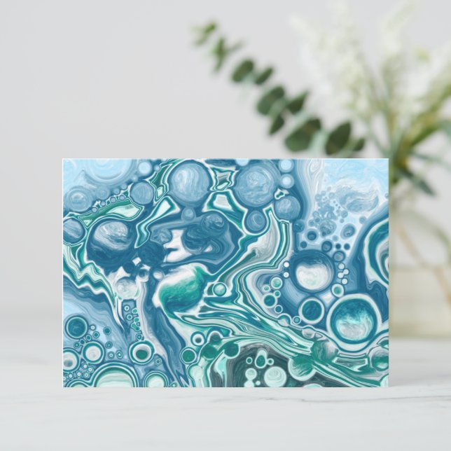 Gracias Nota Arte Fluido Azul (Anverso de pie)