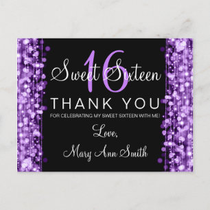 Gracias Nota Dulce 16 Fiestas Sparkles Purple