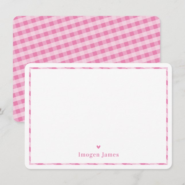 GRACIAS NOTA moderno lindo cheque corazón rosa bla (Anverso / Reverso)