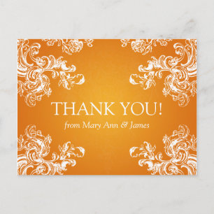 Gracias Nota Naranja de Vintage Swirls 2