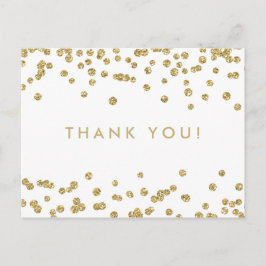 Gracias Nota Purpurina de Faux de Oro Confetti Whi
