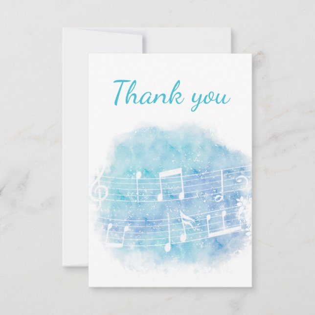 Gracias Notas musicales en blanco (Anverso)