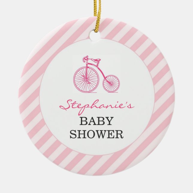 Gracias Ornamento De Favor De Baby Shower Rosado (Frente)