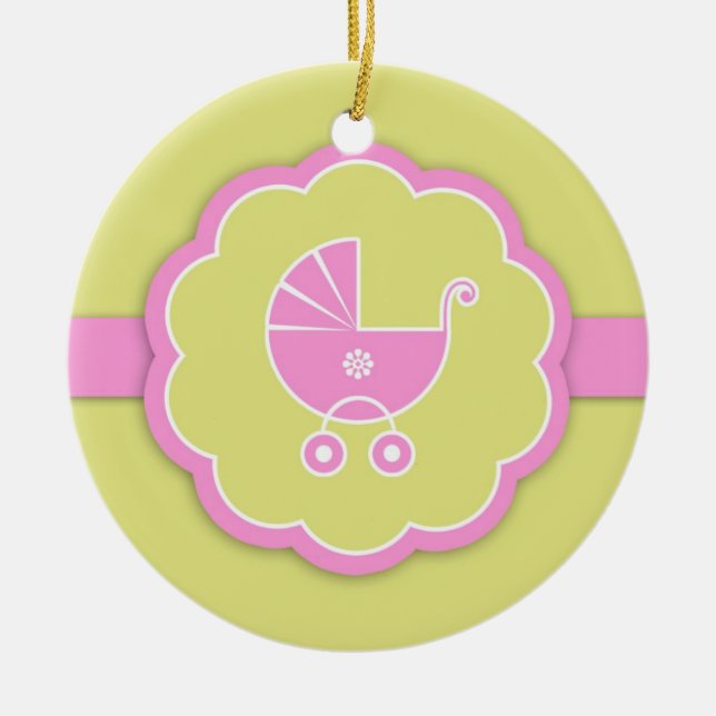 Gracias Ornamento De Favor De Baby Shower Rosado (Frente)