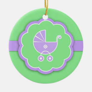 Gracias Ornamento de Favor Verde de Baby Shower