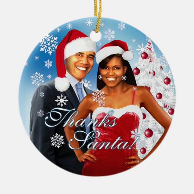 Gracias, ornamento del navidad de Santa (Frente)