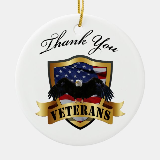 Gracias ornamento personalizado los veteranos (Frente)
