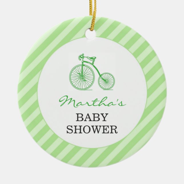 Gracias Ornamento Verde Neutral de Baby Shower Fav (Frente)