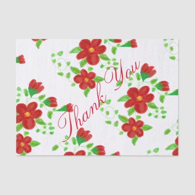 Gracias Papel De Tejido Floral (Anverso)