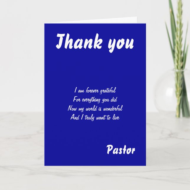 Gracias pastor tarjetas de felicitación (Anverso)
