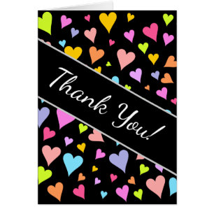 "¡Gracias!"; Patrón de Corazones divertidos, amoro