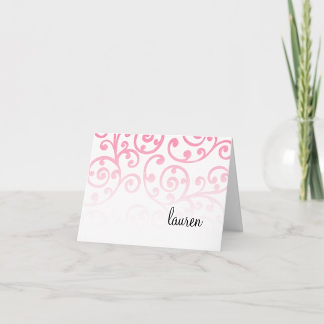 Gracias Patrón de desplazamiento de tarjeta rosa (Anverso)