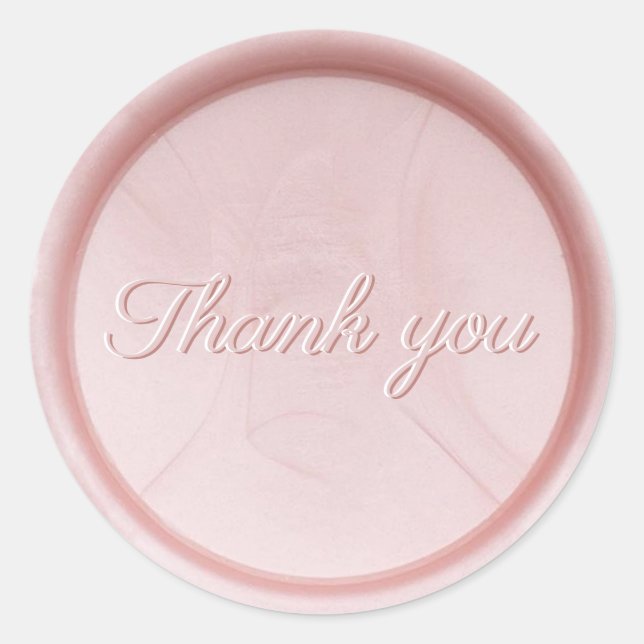 Gracias Pearl Pink Wax Seal Pegatina (Anverso)