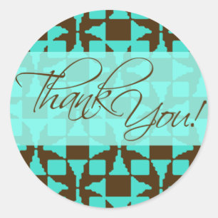 Gracias pegatina (Birini: aguamarina/marrón)