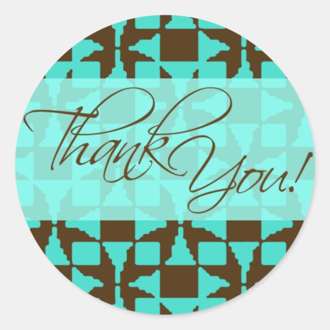 Gracias Pegatina (Birini: aqua/brown) (Anverso)