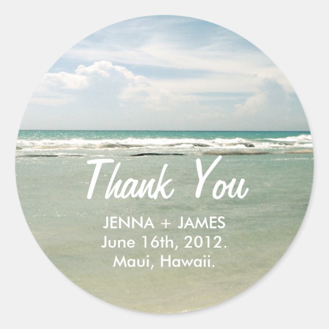 Gracias Pegatina // Boda de destino (Anverso)