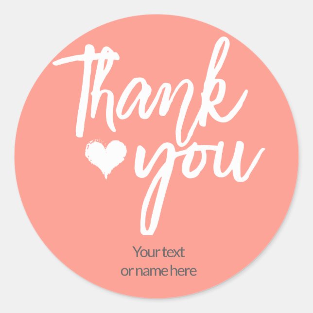 Gracias pegatina caligráfico (Anverso)