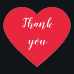 Gracias, pegatina de corazón<br><div class="desc">Gracias pegatina de corazón,  boda pegatina,  boda,  pegatina,  simple,  elegante,  moderno,  profesional,  rústico,  corazón rojo</div>