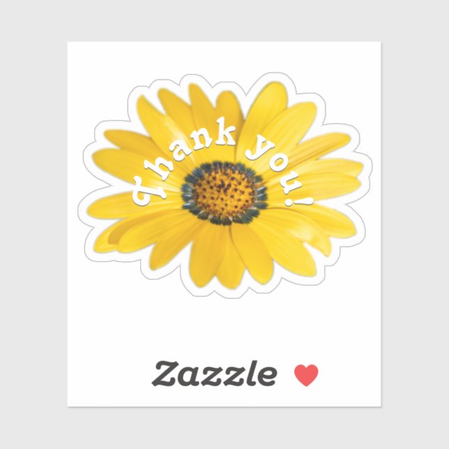Gracias pegatina de flor amarilla (Hoja)