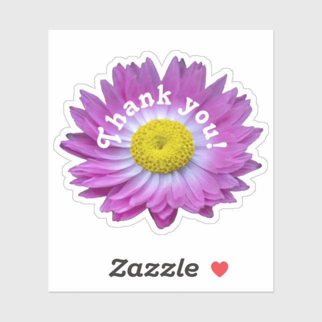 Gracias pegatina de flor rosa (Hoja)