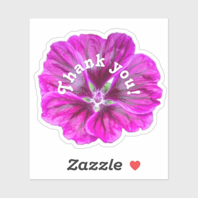 Gracias pegatina de flores rosadas moradas (Hoja)