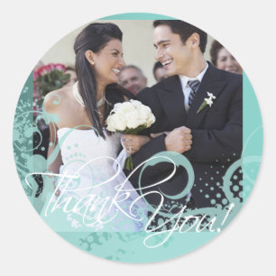 Gracias Pegatina de fotos (Grungy Floral)