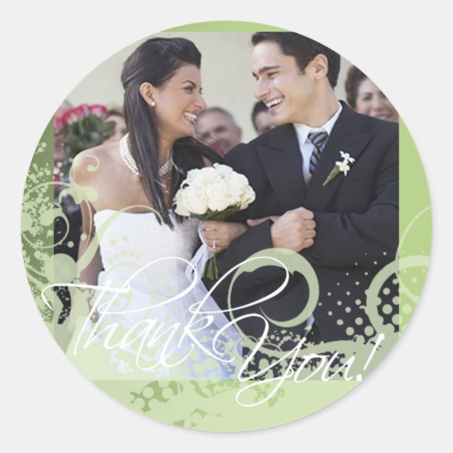 Gracias Pegatina de fotos (Grungy Floral) (Anverso)