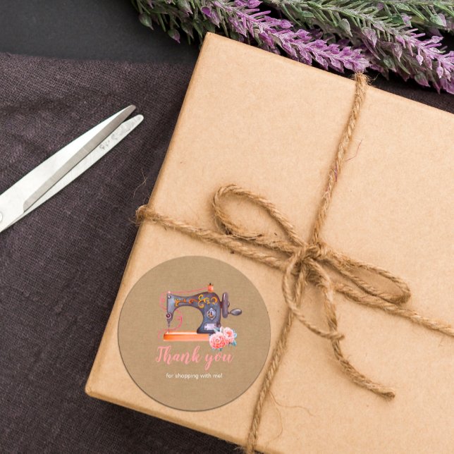 Gracias pegatina de kraft floral de máquina de cos (Subido por el creador)