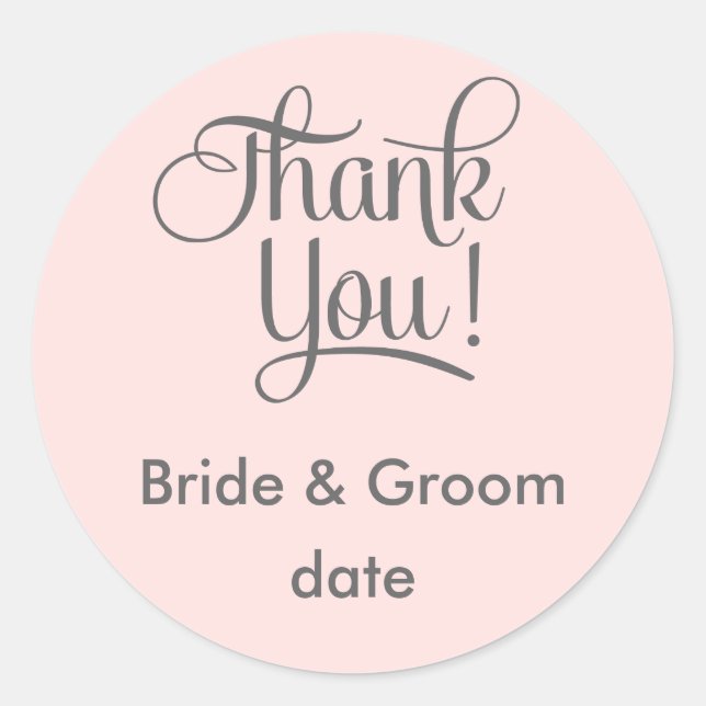 Gracias, pegatina de la boda (Anverso)