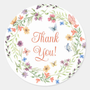 Gracias Pegatina de mariposas Wildflowers