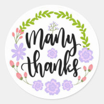 Gracias Pegatina de redondeo clásico