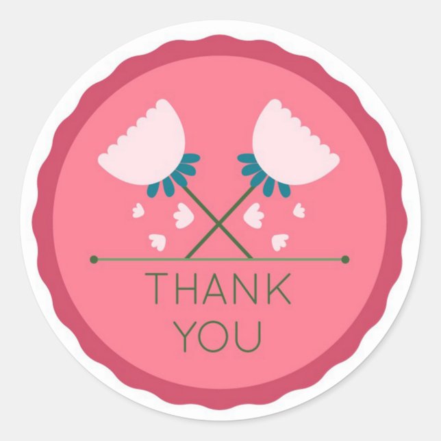 Gracias Pegatina de redondeo clásico (Anverso)