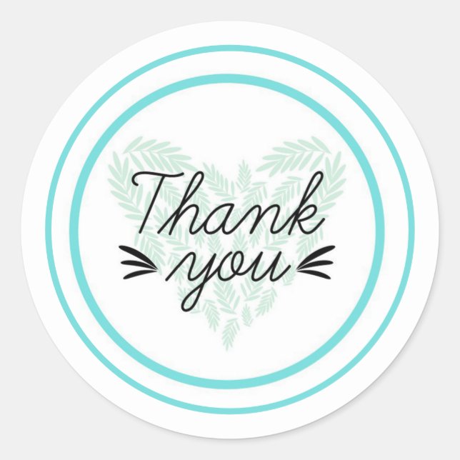 Gracias Pegatina de redondeo clásico (Anverso)