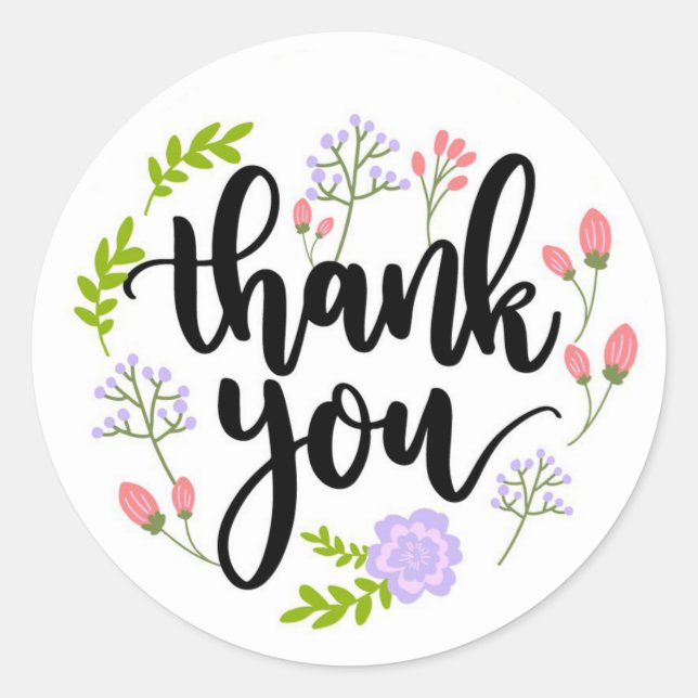 Gracias Pegatina de redondeo clásico (Anverso)