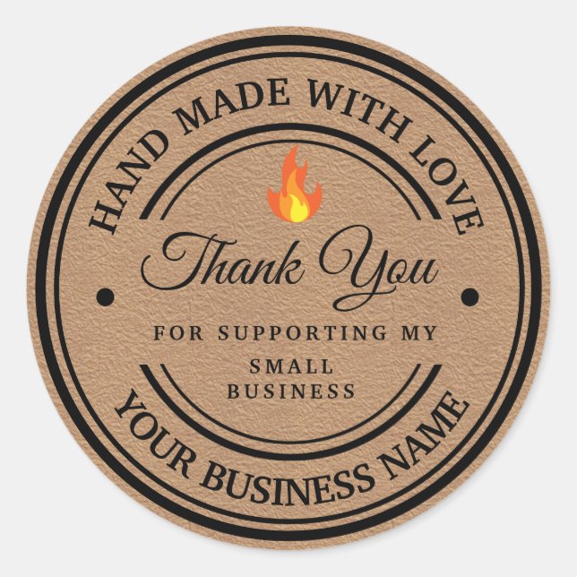 Gracias Pegatina de redondeo clásico de llamas (Anverso)