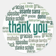 Gracias pegatina de sello para sobres verde colori